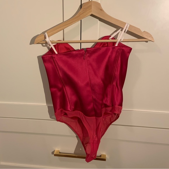 Cerise Pink Satin Structured Babaton Corset - Picture 2 of 2